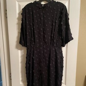 BCBGMAX BLACK DOTTED APPLIQUÉ MINI DRESS SIZE MEDIUM